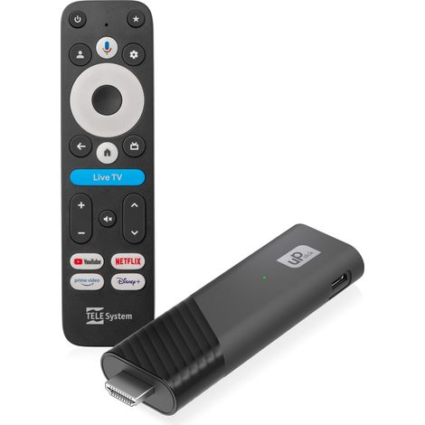 Telecomando Telesystem Up Stick Streamer Google Tv 4K Wi‑Fi/bluetooth 2in1 Nero [21005359] (1/4)