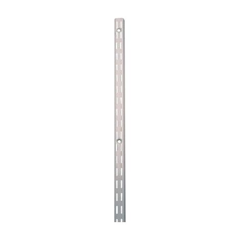 Crémaillère double perforée pour étagère – Longueur 192 cm – Finition acier laqué blanc – Pour bois dur et teck – Mermier