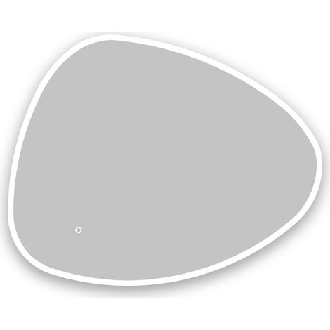 AICA Miroir lumineux de salle de bain 100x80cm Design Asymétrique, Teardrop Mirror, avec 3 Colours Dimmable + Anti-buée + Mémoire
