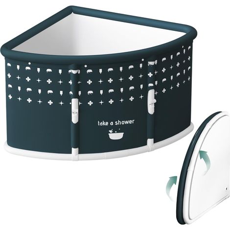 Baignoire Portable Pliable en Forme de Ventilateur pour Adulte, Autoportante d'Angle Sans Effort - Vert (1/5)