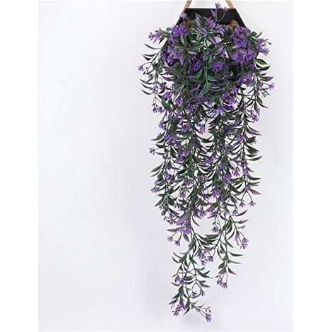 5er-Pack künstliche Hängepflanzen – 78 cm künstliche Weidenranken, künstliche Blumen, hängende Wanddekoration für Haus oder Garten – lila (1/5)