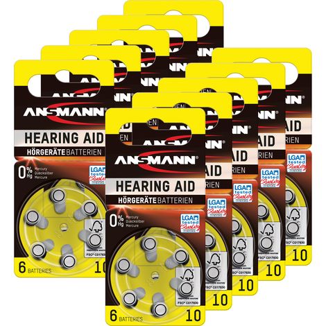 Ansmann – Piles auditives zinc-air 10 unités 1,45V – Haute performance pour appareils auditifs – Longue durée de vie – Écologiques et sans mercure