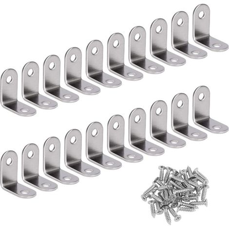 Angle Droit Support Inox 90 Degrés Support De Coin support d'angle en forme de L Fixation Équerre Livré Avec Vis Argent 20 Pièces 30 30 16mm-LIAIKI (1/5)