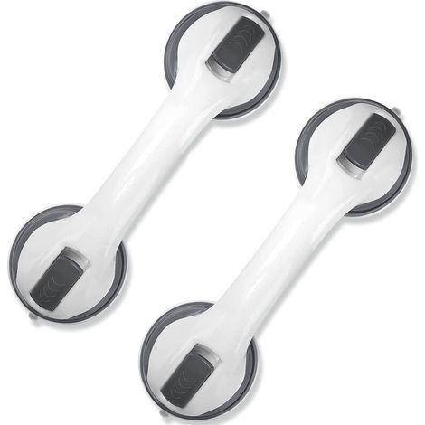 Set di 2 maniglie per doccia con ventosa Ulisem - Maniglie di sicurezza portatili per bambini e anziani - Grigio (1/5)