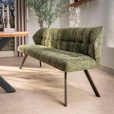 Banc de table vert pieds bronze 180 cm MELBOURNE (1/3)