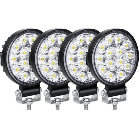 4PCS Phare De Travail LED 3.2'' 42W IP67 Étanche Pour 4x4 Camion Tracteur SUV Bateau (1/5)