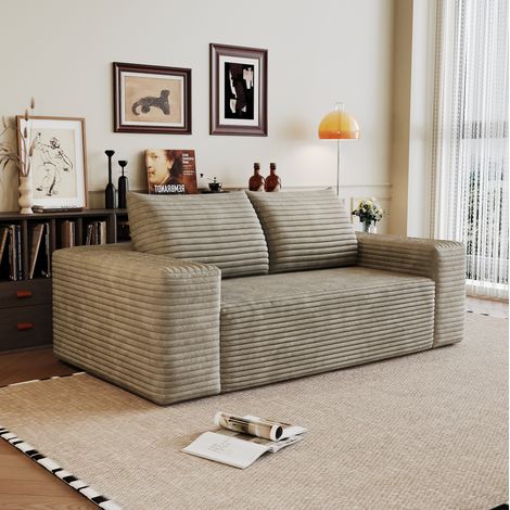 Sofá modular de pana 180 cm sin montaje, camel DESVIAE (1/5)