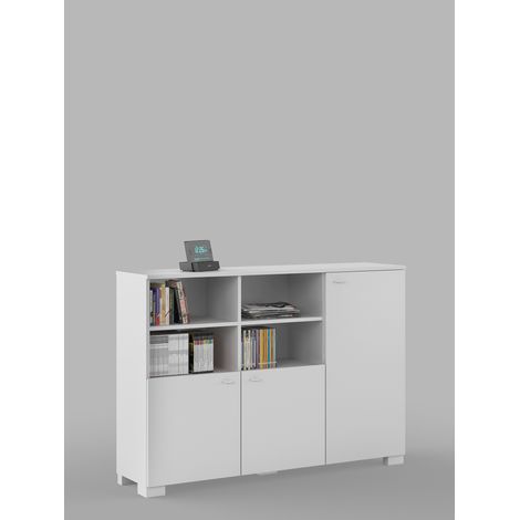 Librería baja WHITE HORSE 150 cm blanco