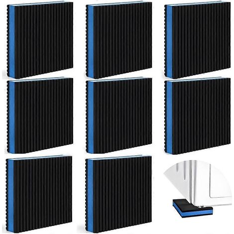 8 pièces caoutchouc anti-vibration patin, 4x4x7/8' Heavy Duty EVA isolation sonore patins, Floor protecteur pour machine à laver, sèche-linge (1/5)