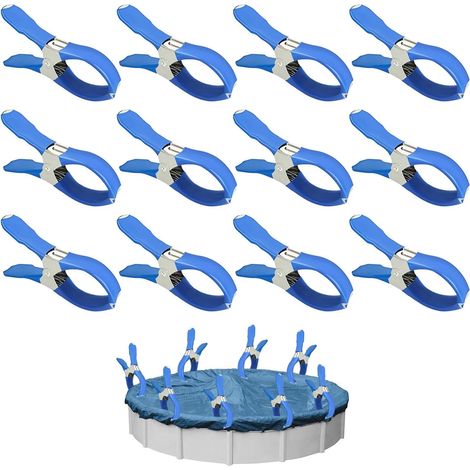 Bardusch - 12 Pièces Pince a Ressort pour Bache Piscine, Pince Serviette Plage avec Feuille de Protection,ince Serre Joint pour Serre de Jardin (1/5)
