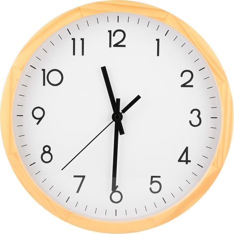 Horloge Murale En Bois Massif - Verre Transparent Épais - Mouvement Balayant Silencieux - Pour Salon Chambre Bureau - 1 Pièce (1/5)
