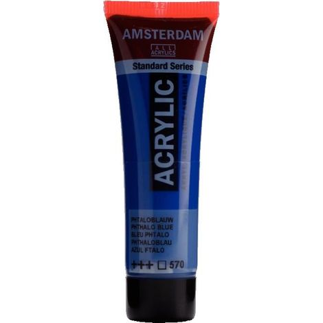 Peinture acrylique - Amsterdam - Acrilico Standard - 20 ml - Bleu Phtalo - Résistante à la lumière (1/2)