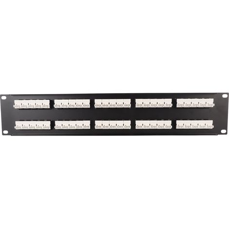 Panneau de brassage réseau CAT3 50 ports RJ11 Plug and Play pour armoire standard 19 pouces (1/5)