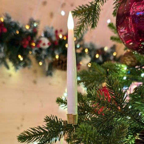 Décoration de Noël 10 bougies LED effet flamme télécommande timer (1/4)
