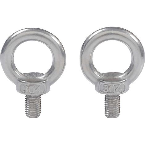 Boulon à œil à filetage mâle M10x18 en acier inoxydable 304 pour levage de charges par épaulement, applications marines (2 pièces) (1/5)