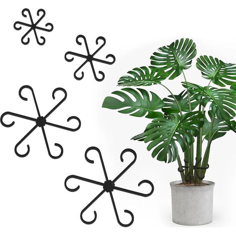 Pinces pour plantes grimpantes, ensemble de 4 pièces, pinces de support pour plantes d'intérieur, noir (noir) (1/5)