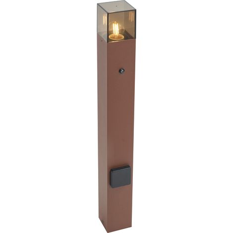 Industrielle Außenleuchte Rostbraun mit Rauchglas 70cm mit Dämmerungssensor IP44 - Dänemark