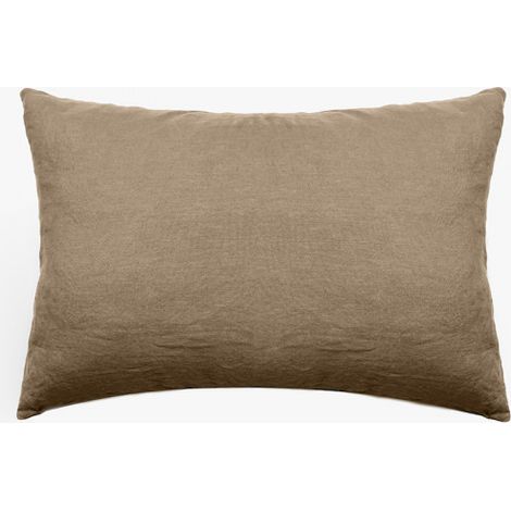 Taie d'oreiller sac lin lavé - Sonate - 50 x 70 cm - Camel - Livraison gratuite