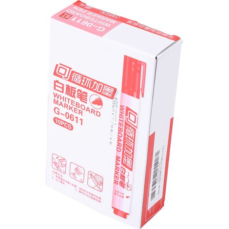 Lot de 10 marqueurs effaçables pour tableau blanc non toxiques, de style oriental, pour l'école et le bureau (rouge) (1/5)