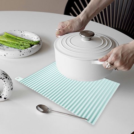 Tapis Isolant De Table - 30x18x5 5 Cm - Antidérapant - Pour Bols Tasses Et Évier - Bleu - 1 Pièce (1/5)