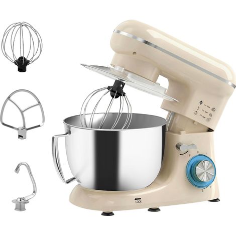 Pâte à mixer 4,5L 1300W, en acier inoxydable, beige, pour maison et usage quotidien, format pratique, style facile à associer