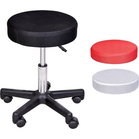 Tabouret massage a roulettes reglable en hauteur pivotant avec trois couleurs de housse de protection (1/5)