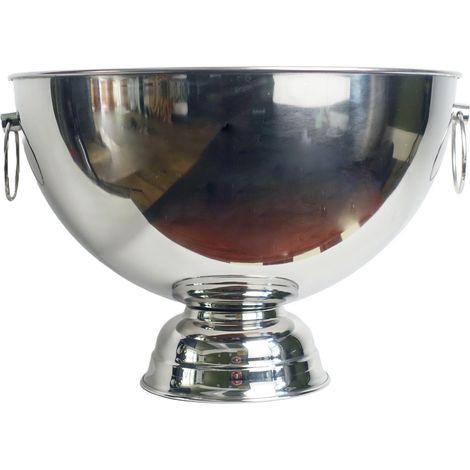 29cm XL Silver Champagne Bowl Metal Planter (1/3)
