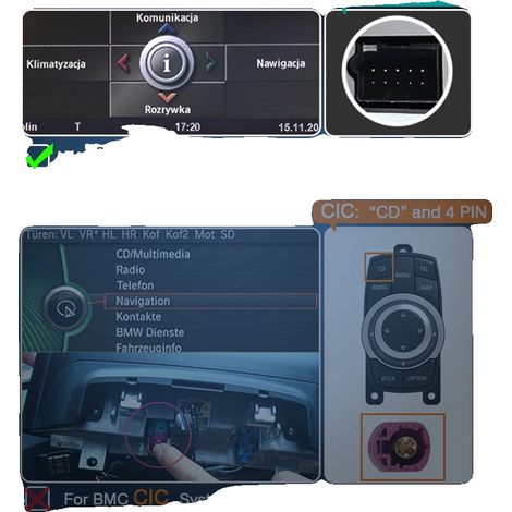 Decodificador inalámbrico CarPlay Android Auto, compatible con BMW EVONBT CCC 2000-2009, integración perfecta, instalación rápida, para CCC 2000-2009 (1/2)