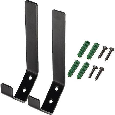 Helmhaken-Set, 2-teilig, 12 cm, Wandmontage, Edelstahl, für Kleidung, Taschen und Helme, 5-mm-Schraublöcher, inklusive Montagezubehör (1/2)
