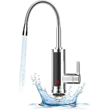 Robinet chauffe-eau instantané, robinet chauffe-eau électrique instantané, robinet rotatif à 360°, adapté à la cuisine et à l'évier (1/5)