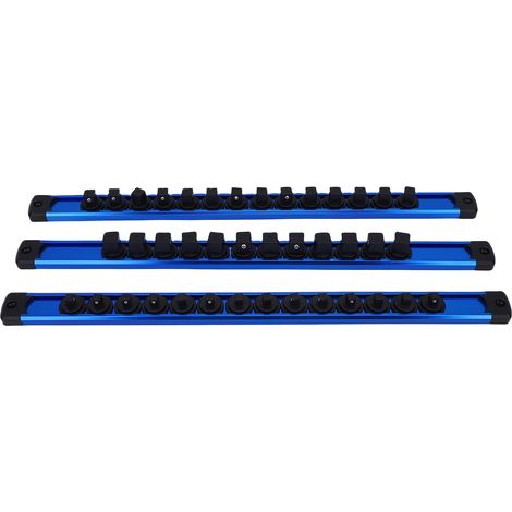 Organisateur de douilles magnétiques, 3 pièces, plateau de Rail en alliage d'aluminium, contient 40 douilles 1/4 pouces 3/8 1/2 Clips, Kit de fixation pivotant à 360 ° (1/5)