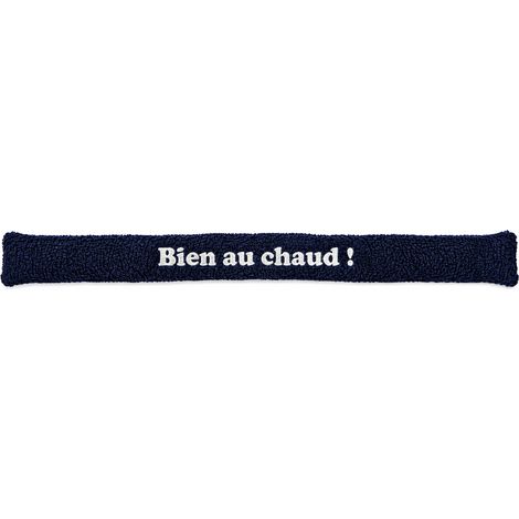 Coussin de porte bien au chaud bleu effet mouton 77 cm (1/2)