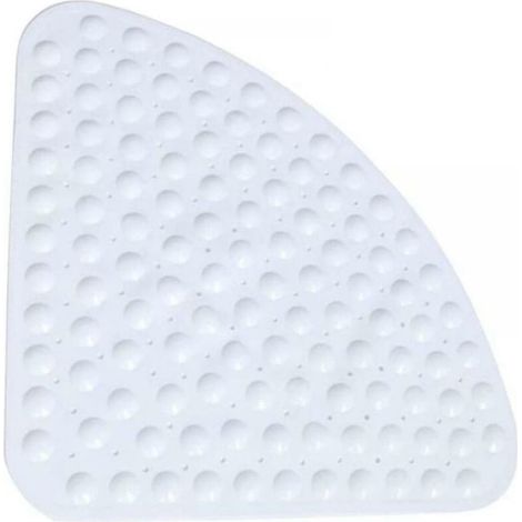 Tapis de douche en forme de quart de cercle, muni de ventouses, pouvant être fixé aux coins de la baignoire. 54 x 54centimètre (1/4)