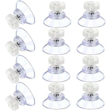 FENOPLASTICA12 Grandes Ventouses Ventouses en Plastique Ventouse Anti-Collision Transparente en Caoutchouc Vis Écrou en Métal Ventouse Solide en PVC Transparent Remplacement avec Écrou de Vis (25M5-6) (1/4)