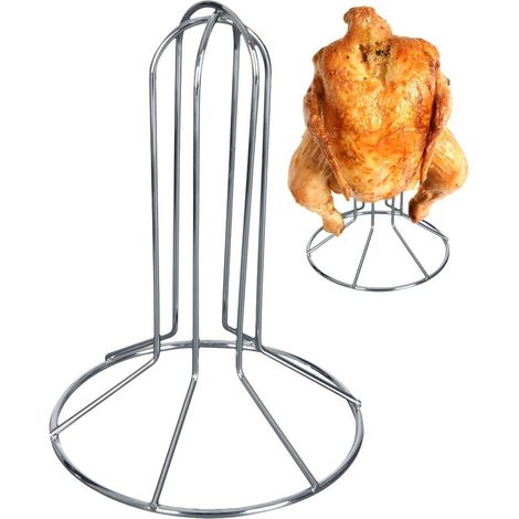 Pollo Perfecto con Soporte para Pollo Cromado