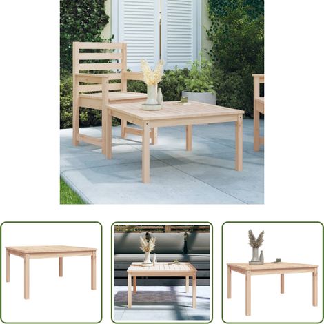 Holz Tisch - Gartentisch 82,5x82,5x45 cm Massivholz Kiefer (1/5)