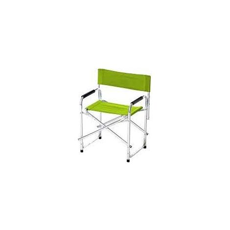 SEDIA REGISTA DA GIARDINO PIEGHEVOLE IN ALLUMINIO CON TELO VERDE LIME 47X57X78 M (1/2)