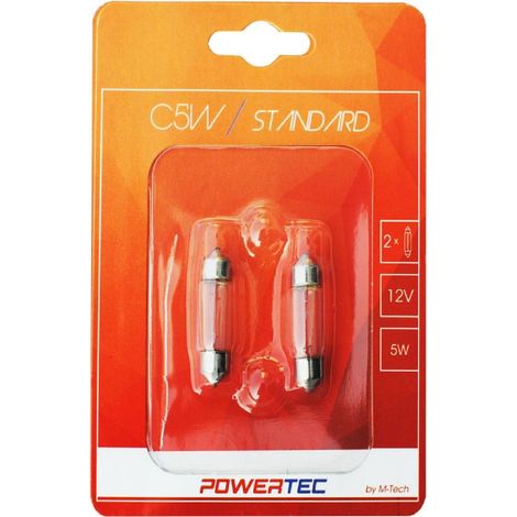 Ampoules Halogenes C5W Sv8.5 -36Mm- 12V 5W -Blister- X 2 Mtech