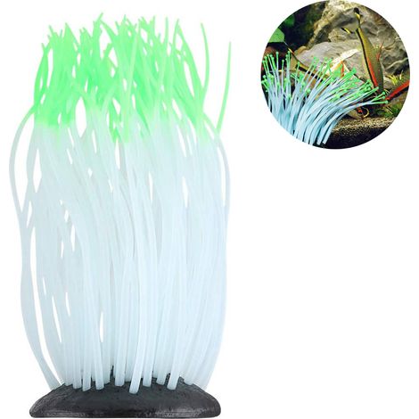 Anemone Artificielle - Anemone Luminiscente en Silicone avec Ventouse - Décoration pour Aquarium d'Eau Douce - 1 Pièce (1/5)