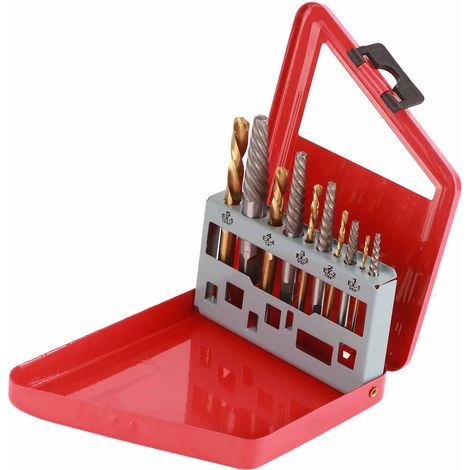 10-teiliges Schraubenausdreher-Set mit Linksgewinde, titanbeschichtetem Bohrer und Schraubenausdreher aus legiertem Stahl (1/5)