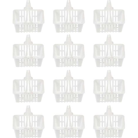 12 Mini-Einkaufskörbe, Spielhauskörbe, kleine Süßigkeitenkörbe für Kinder-6.5X4.5X3.5CM-White (1/3)