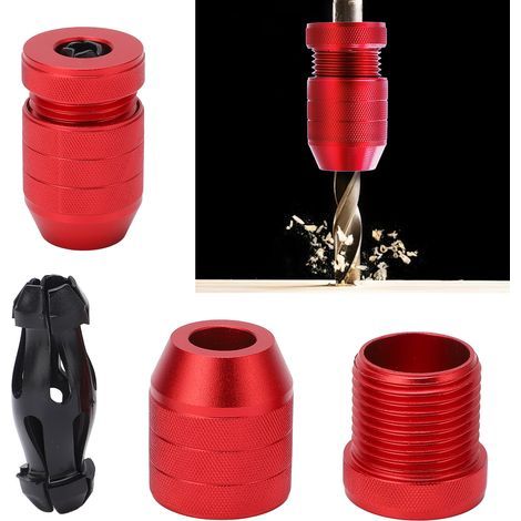 KIMISS Collier d'arrêt de Perceuse, Nylon Antidérapant Rouge en Alliage en Alliage en en en Aluminium, en Profondeur de Perceuse Woodworking - s'adapte à 0,08 à 0,2 Pouce de Forage (Pour foret de (1/5)