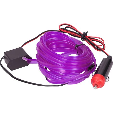 Ruban LED Auto 5m/16,4ft Allume-cigare Éclairage Ambiance Intérieur Voiture Lumineux DC 12V Violet (1/5)