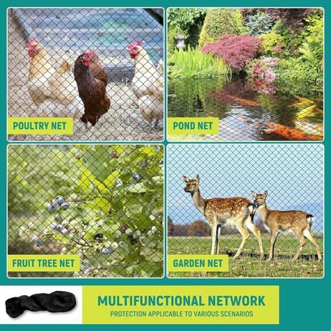 Filet Anti Oiseaux,Filet Arbre Fruitier Anti Oiseaux(7.5m x 15m), Filet de 50mm, Filet tissé Extra Fort, Filet pour Oiseaux (1/5)