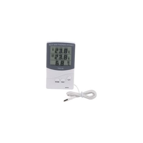 Thermomètre extérieur intérieur, hygrographe électronique à usage domestique avec sonde ABS pour la température de sensation Humidité à l'extérieur