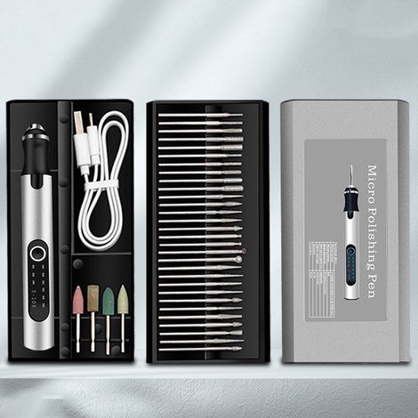 Ensemble d'outils rotatifs sans fil, stylo de gravure pour le travail du bois, nail art, bricolage, bijoux, métal, verre, mini perceuse sans fil (1/5)