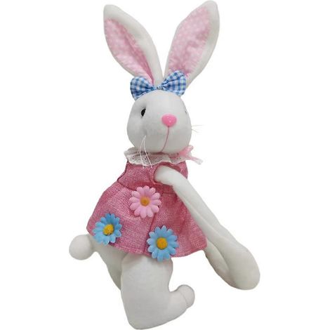 Décoration de Pâques en forme de lapin pour fêtes et anniversaires, lapin blanc à accrocher au rideau (1/5)