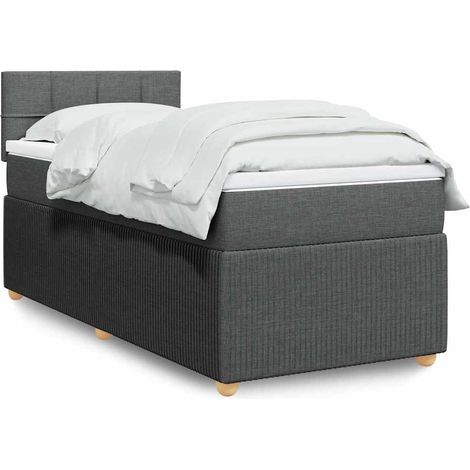 Boxspringbett mit Matratze Dunkelgrau 90x200 cm Stoff vidaXL (1/5)