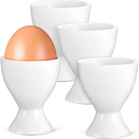 Ceramic Egg Cups for Hard Boiled Eggs Modern Design Easy to (1/5)