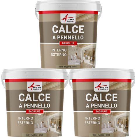 Calce a pennello per muri esterni e interni - BADIPLUS - 3 x 20 kg Palermo - Beige - ARCANE INDUSTRIES